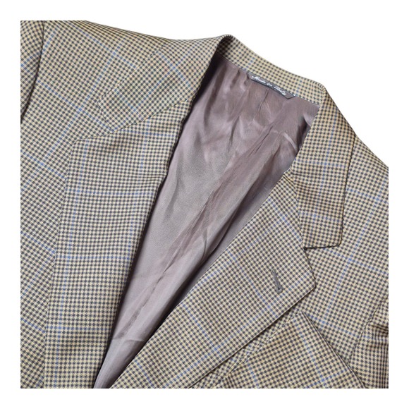 Canali Proposta Men's 40R Wool Blazer Italy Houndstooth Plaid‎ Windowpane